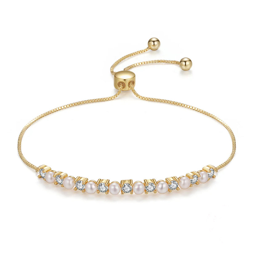 Diamonds and Pearl Tennis Bracelet